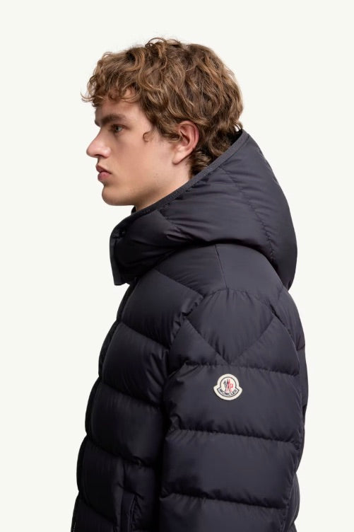 Montbrocq Hooded Short Down Jacket Navy Blue