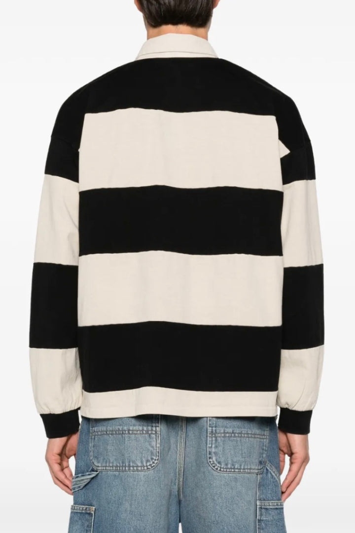 Bird Logo Rugby Shirt Offwhite/Faded Black