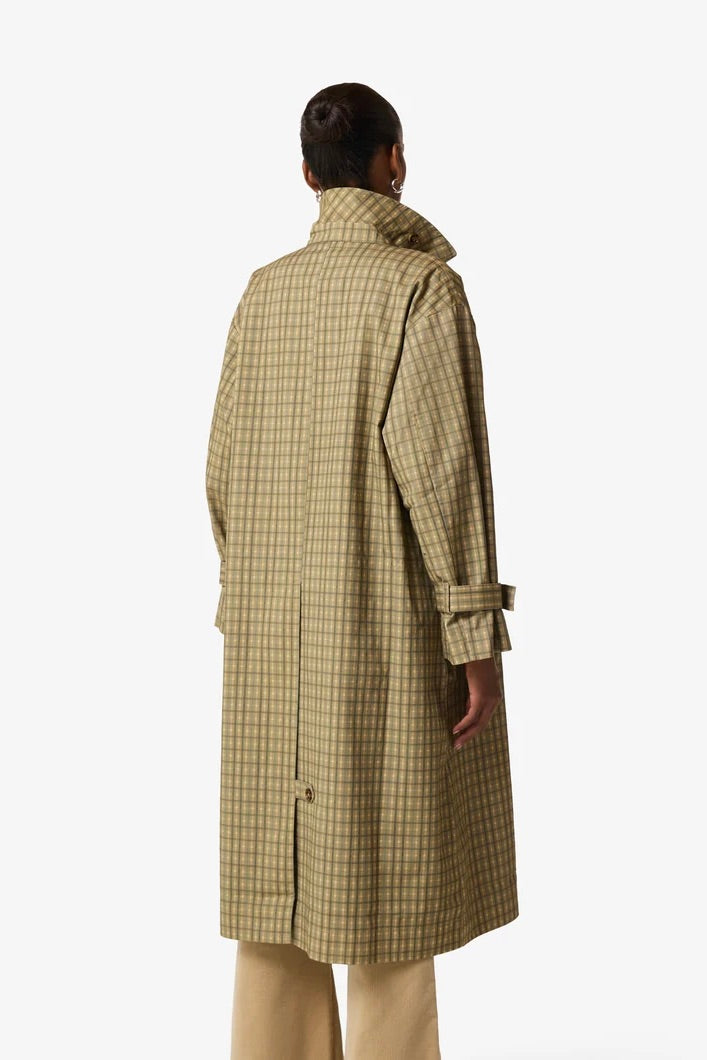 Meagan Check Coat Kelp Check