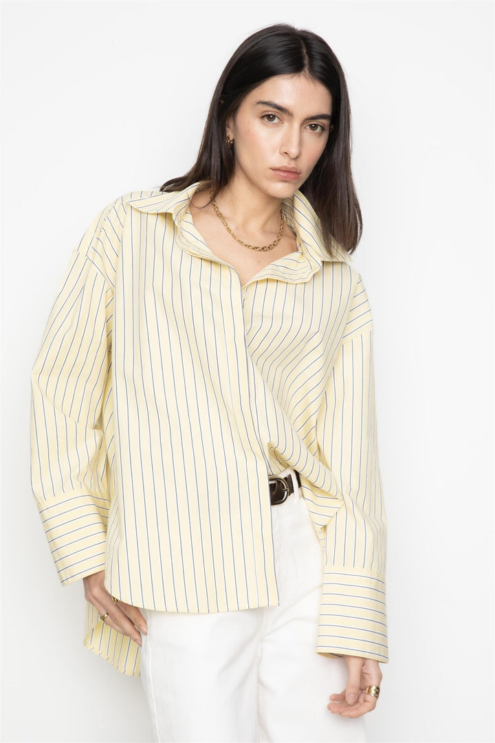 Nell Shirt Lt Yellow Stripe