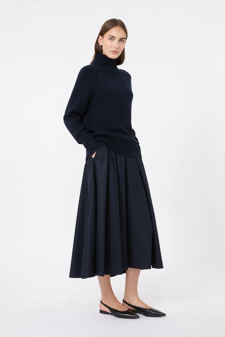 Wool and Cashmere Polo-neck Sweater Ultramarine
