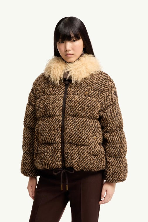 Dynamique Bouclé Short Down Jacket Brown