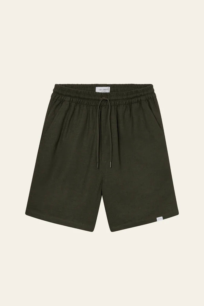 Otto Linen Shorts - FORREST GREEN