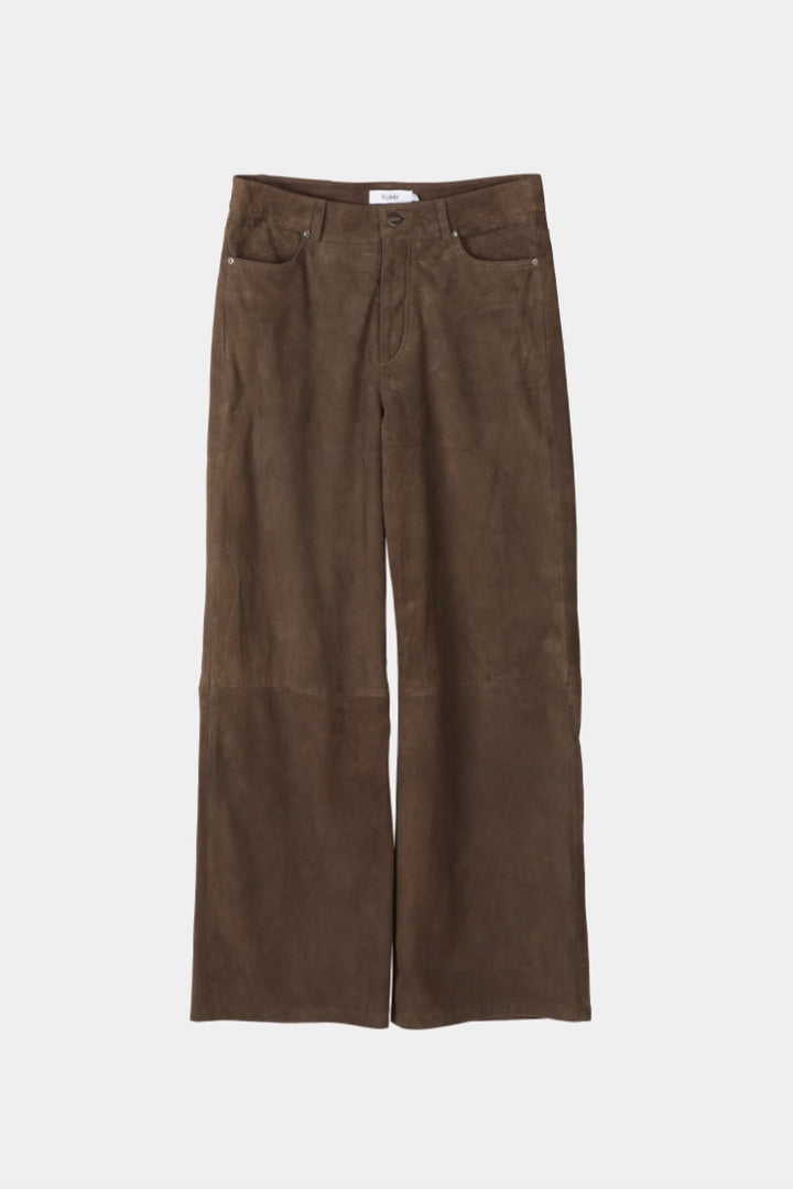 Victory Suede Trousers Pebble Brown