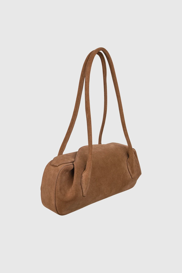 YUZEFI Oyster Suede Shoulder Bag Cognac - Dale