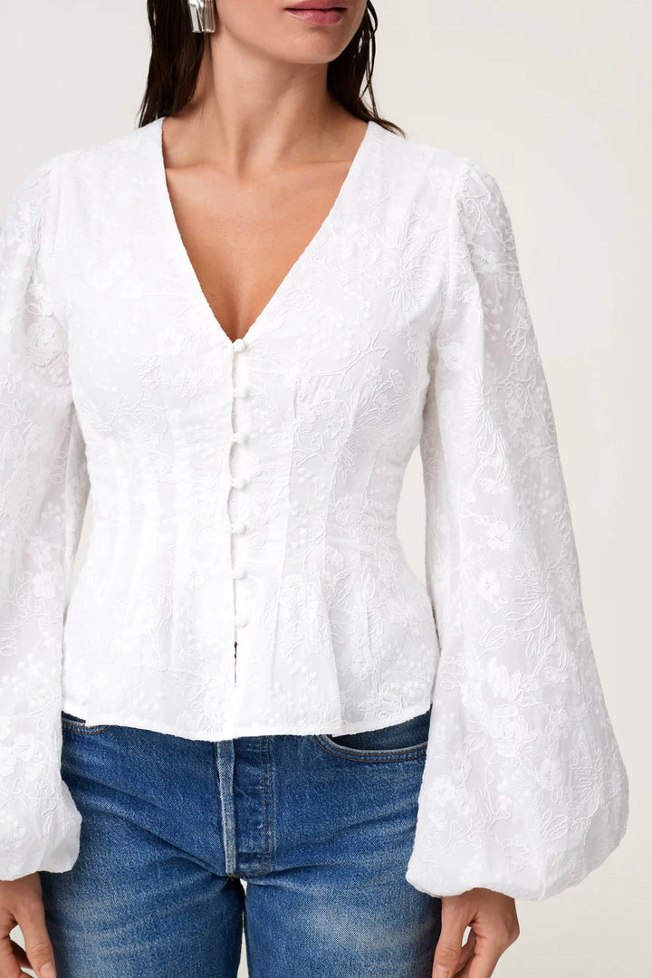 Palena Blouse White Embroidery