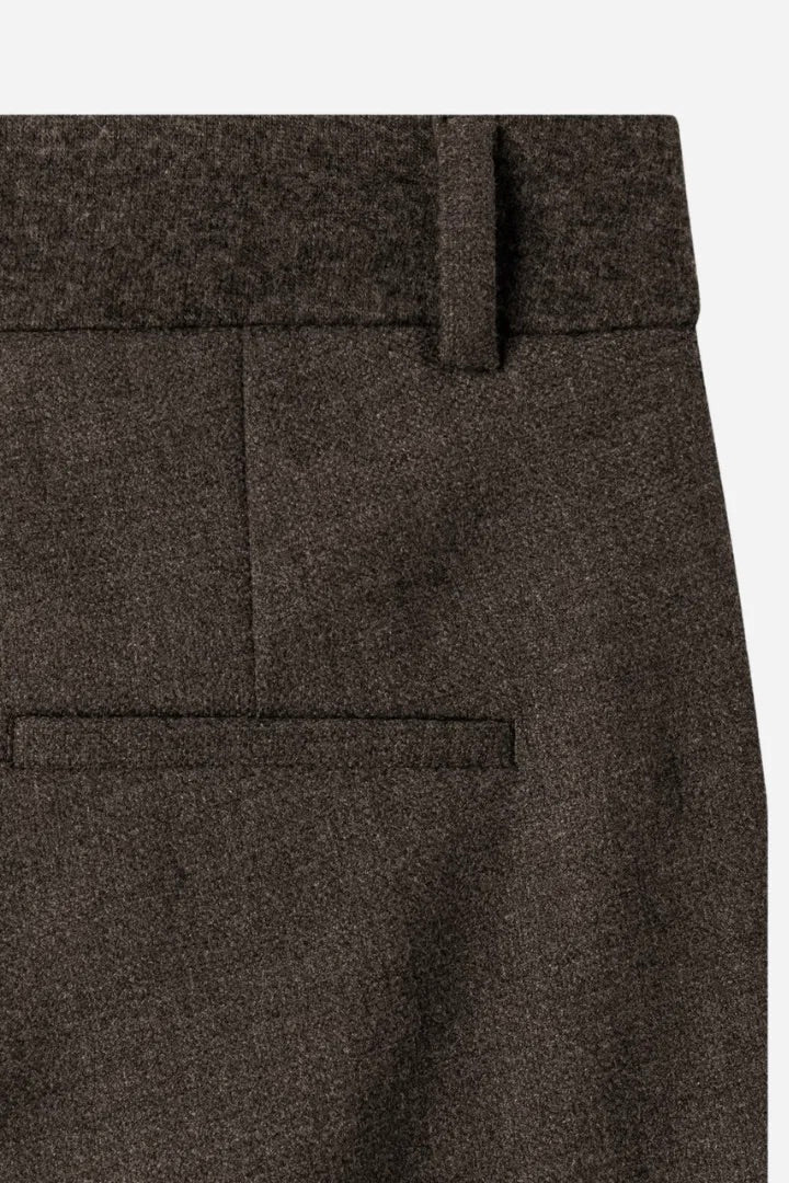Amelie Structured Wool Pants Black Bark