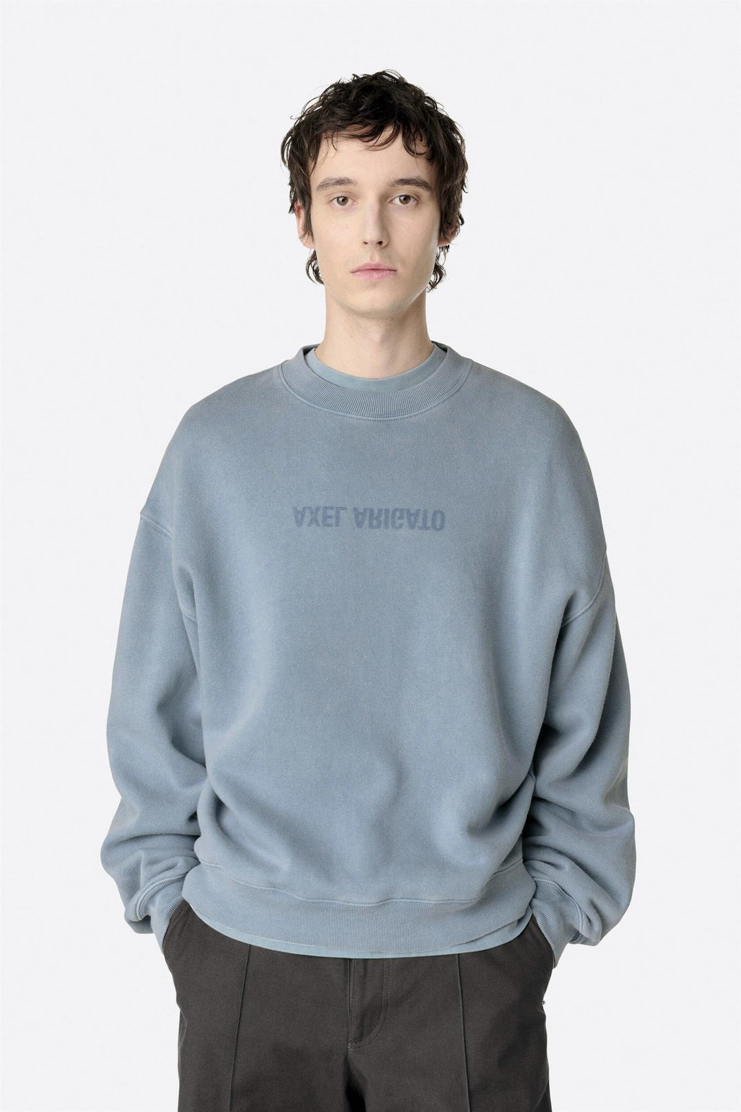 Distort Washed Sweatshirt Steel Blue