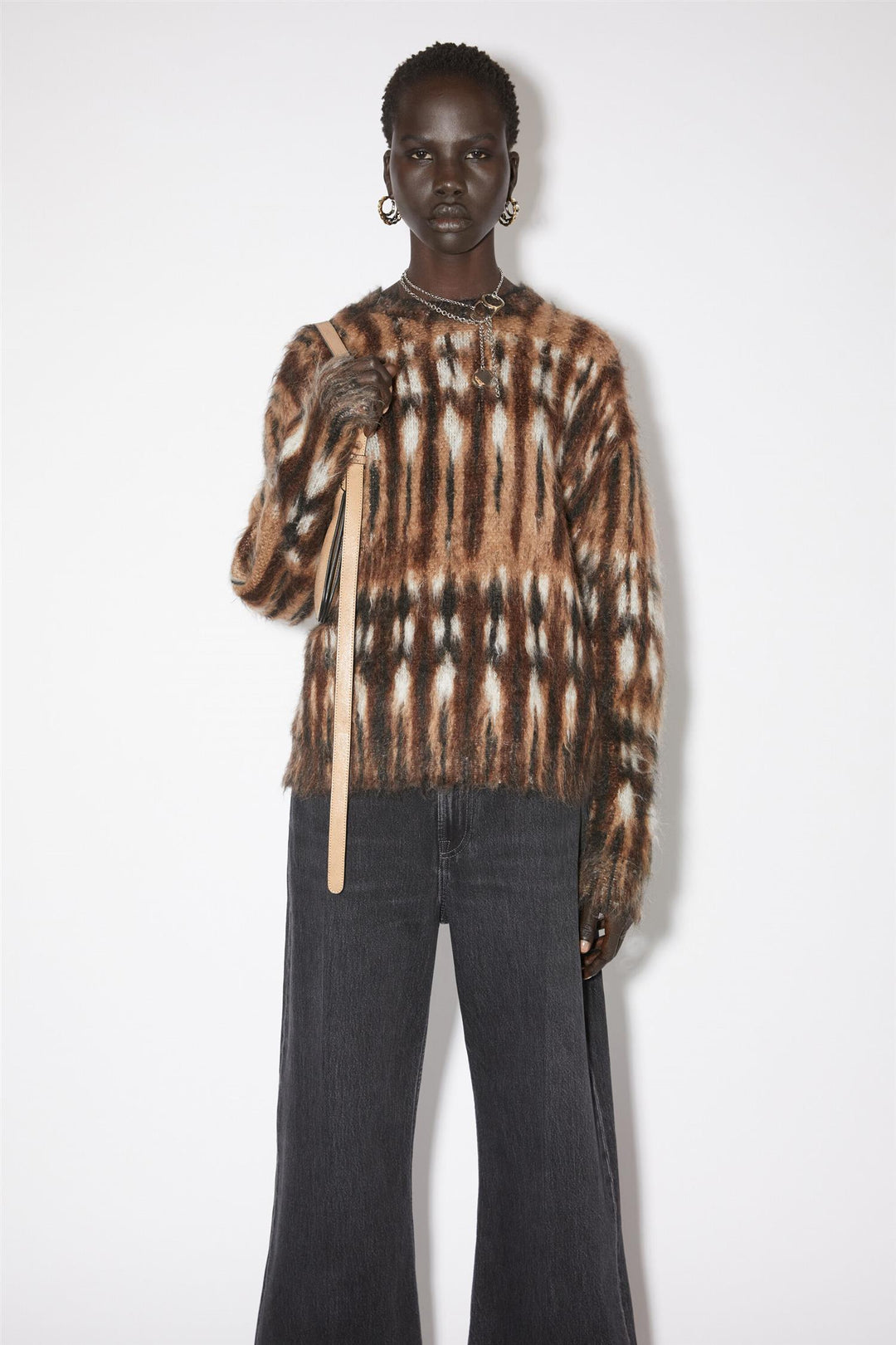 BRUSHED JACQUARD JUMPER