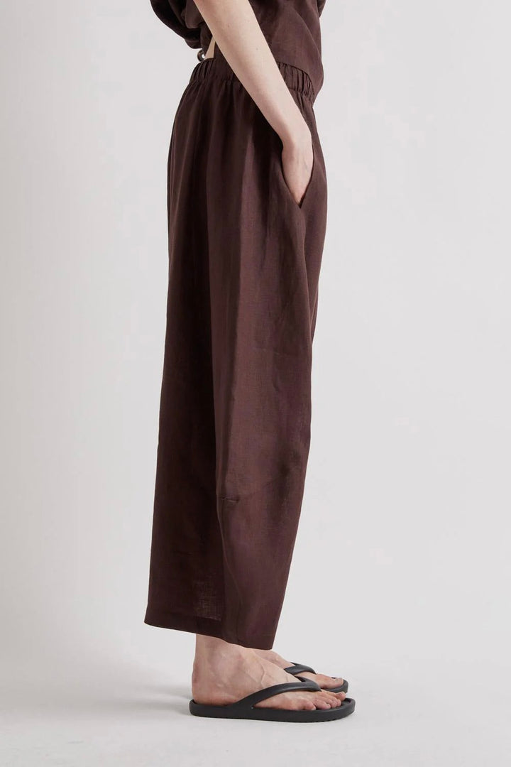 Linen Balloon Pants Moka
