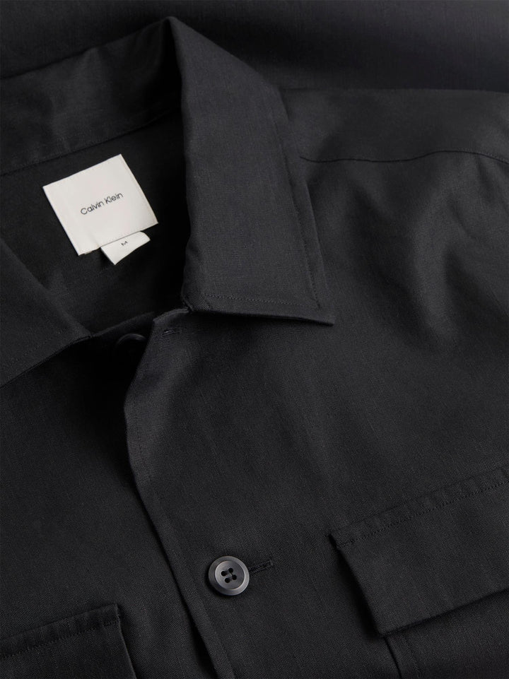 Linen Lyocell Stretch Overshirt Ck Black