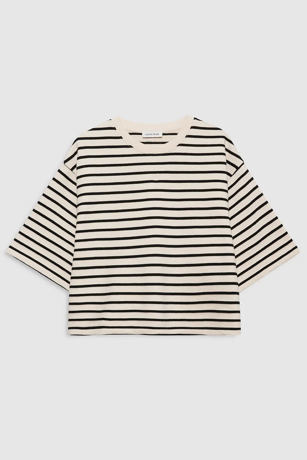 Myers Cropped Tee Black Stripe
