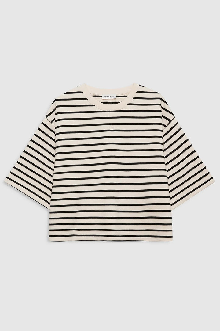 Myers Cropped Tee Black Stripe