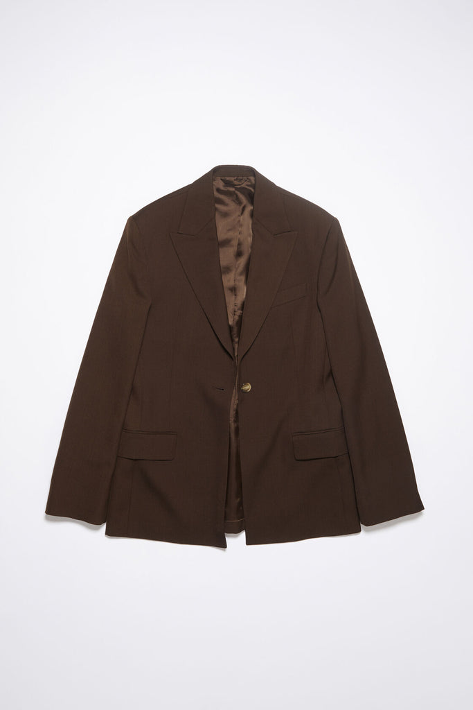 ジャケット Acne Studios Single-breasted blazer Brown Acne Studios Single-Breasted Blazer In Brown - 48% Off