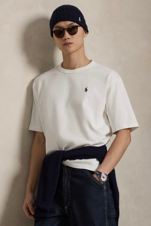 Relaxed Fit Jersey Crewneck T-Shirt White
