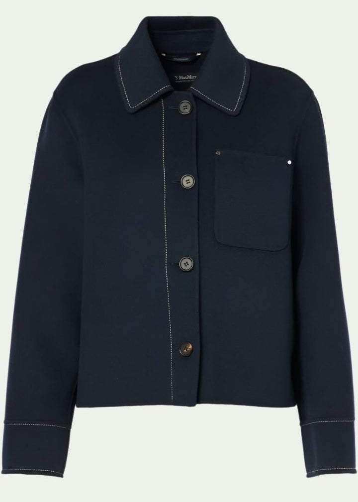 Wolf Wool Shirt Jacket Midnight Blue