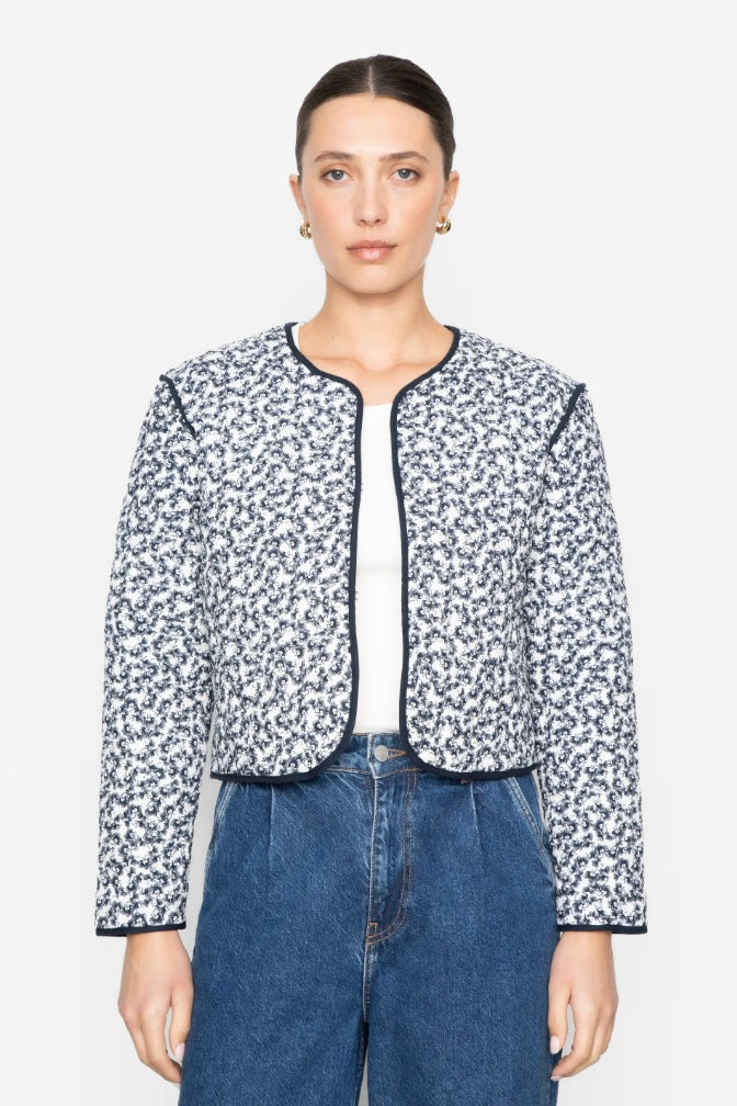 Elvera Jacket Navy Rosehip Print