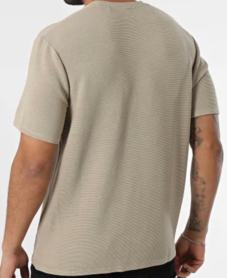 Rib T-Shirt Light Beige