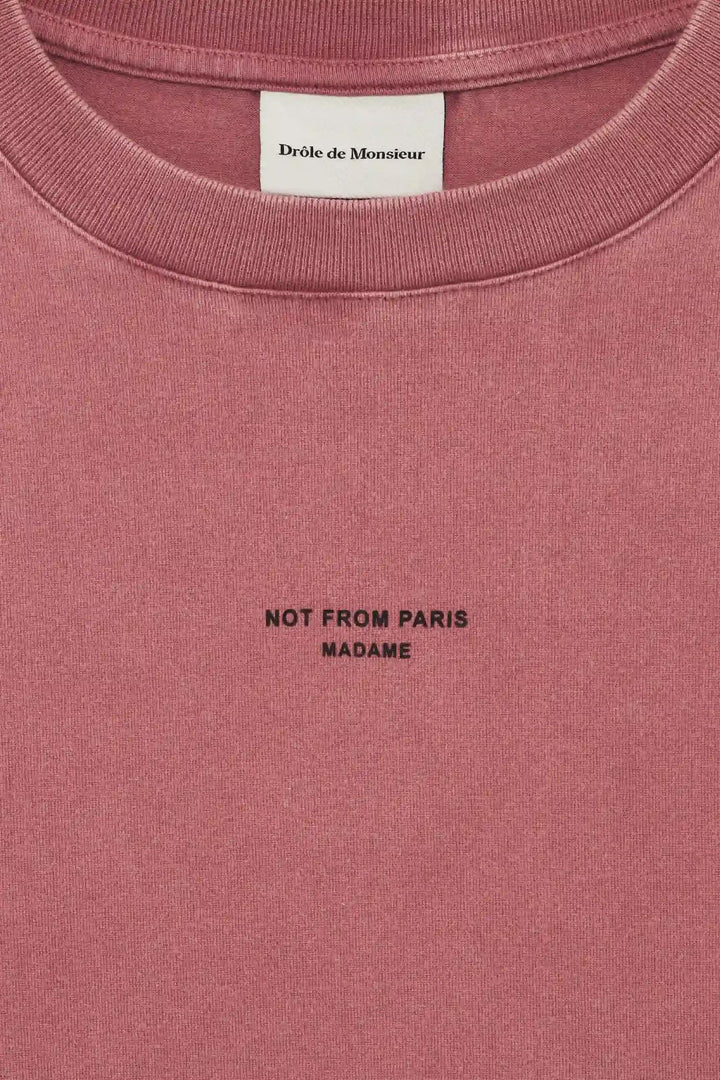 Washed Classic Slogan T-Shirt Dark Pink