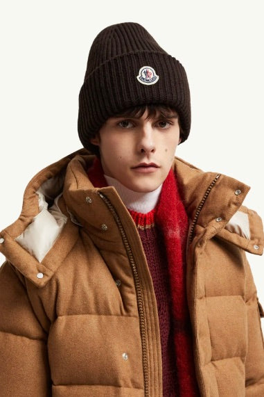 Wool and Cashmere Beanie Dark Brown
