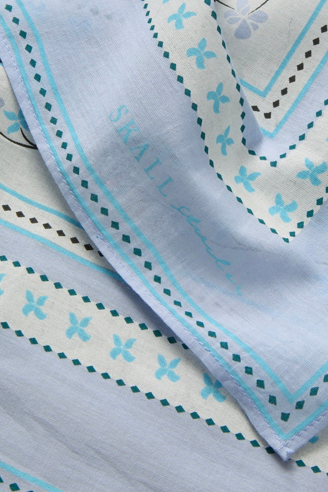 Skall Floral Scarf 55x55 Aqua