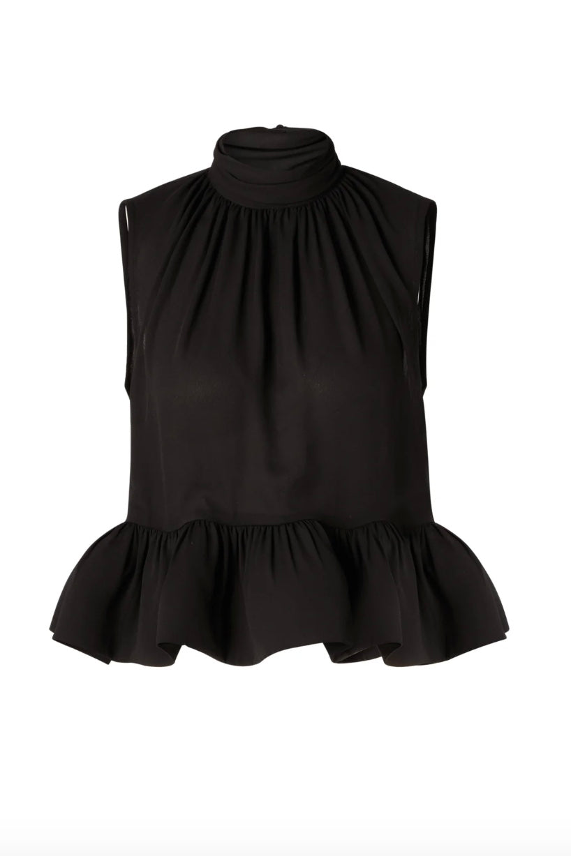 Lune Halterneck Frilled Hem Blouse