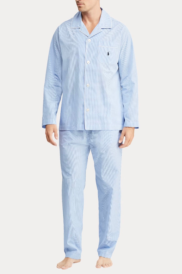 Gingham Poplin Long Sleep Set