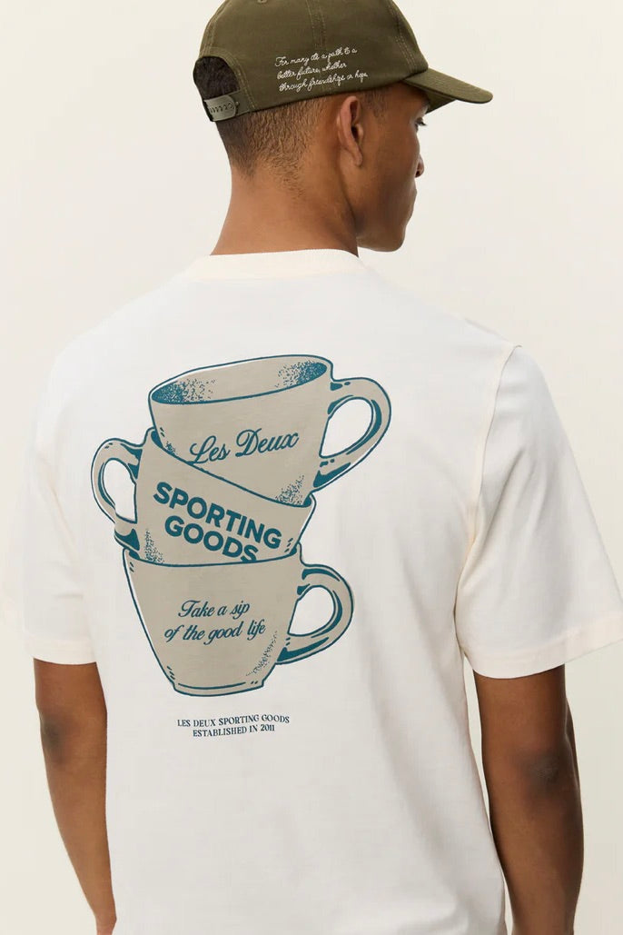 LES DEUX Ben Artist T-Shirt Eggnog White - Dale