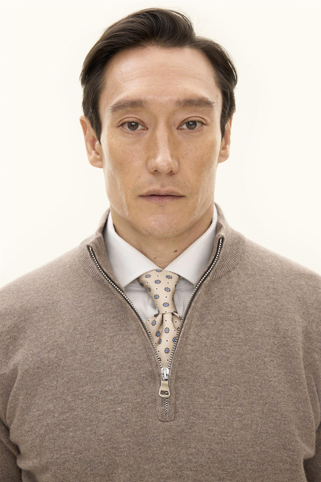 Patton Half Zip Walnut Beige