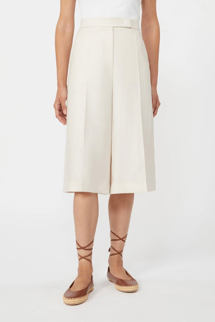 MAX MARA Linen Bermuda Shorts Beige - Dale