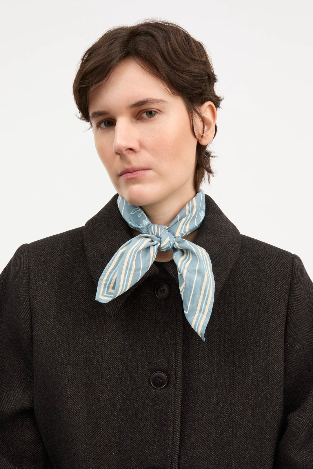 Skall Classic Scarf 55x55 Stormblue/Beige