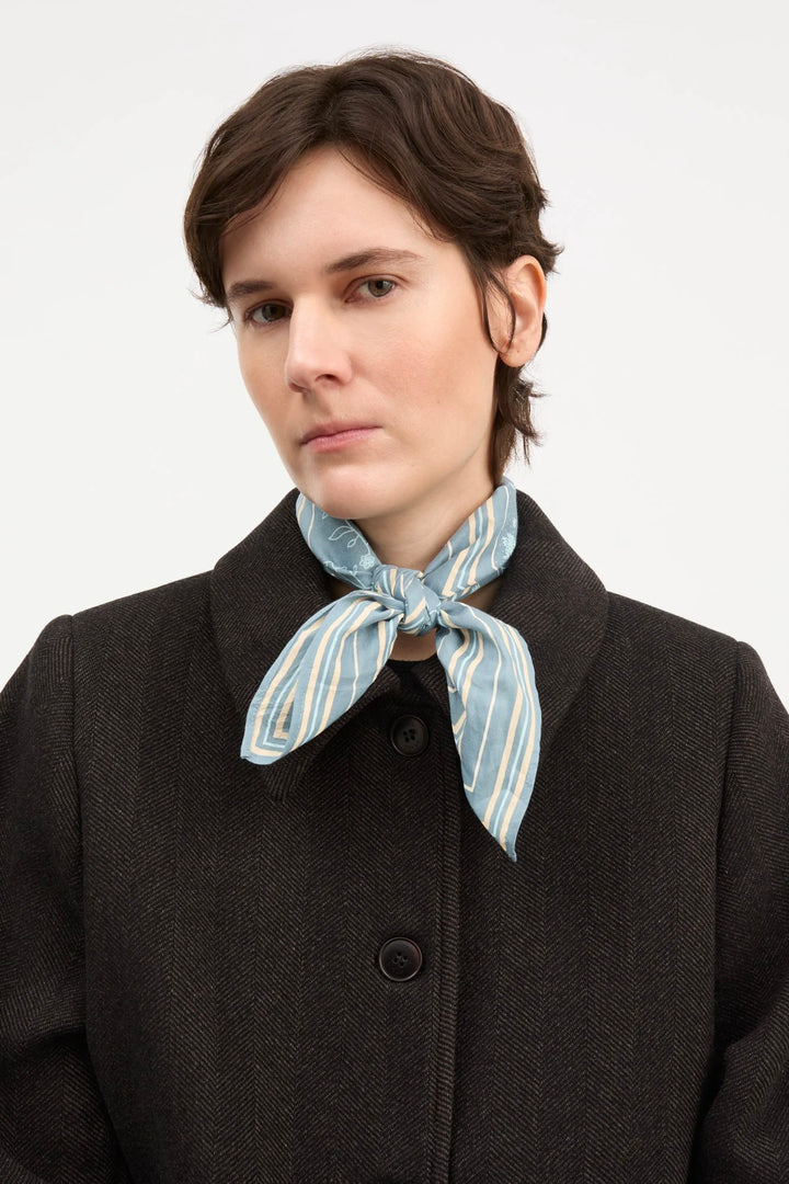 Skall Classic Scarf 55x55 Stormblue/Beige