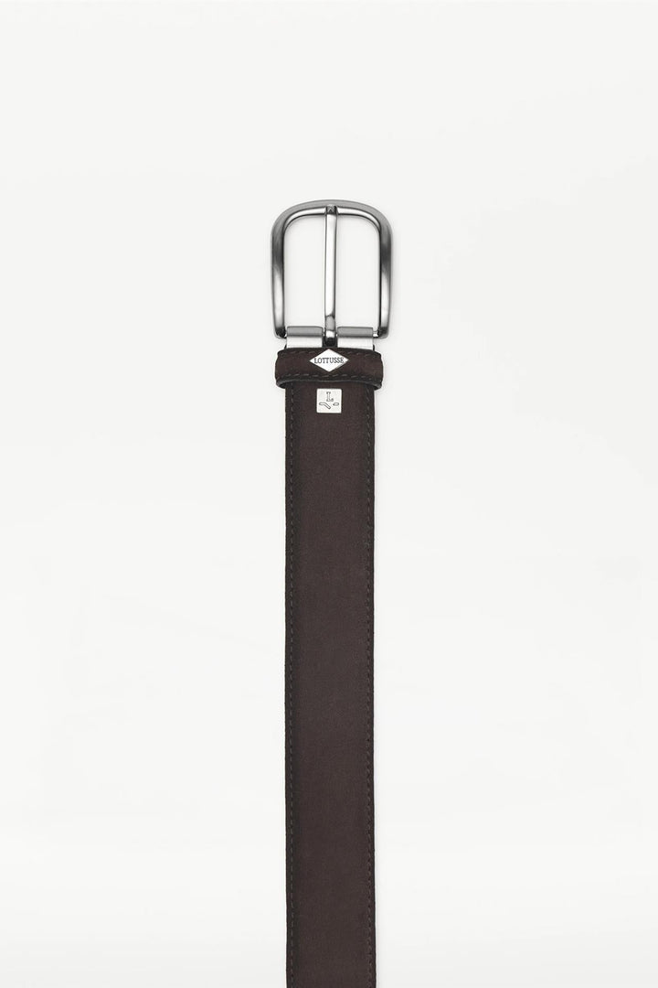 Suede Buckle Belt Mocha Brown