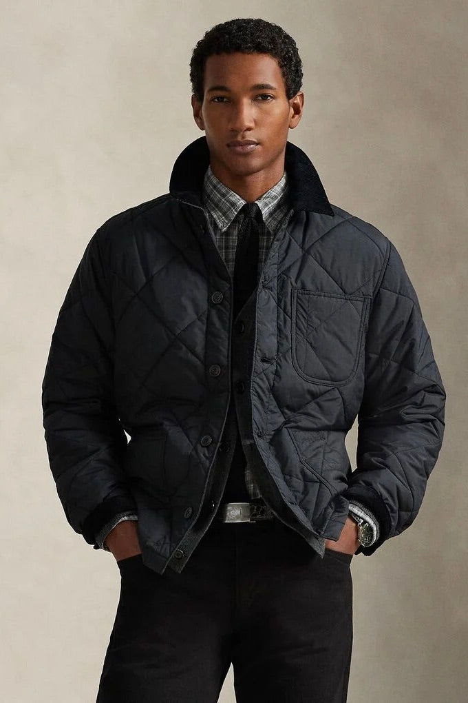 Quilted Field Jacket Polo Black