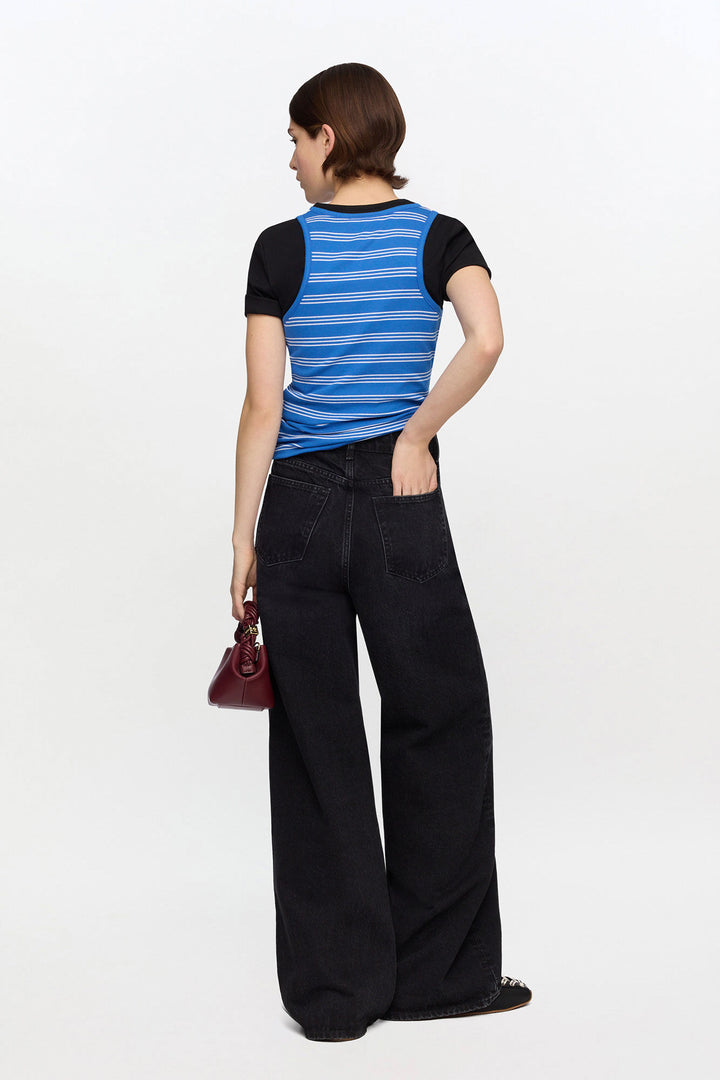 Soft Cotton Rib Stripe Tank