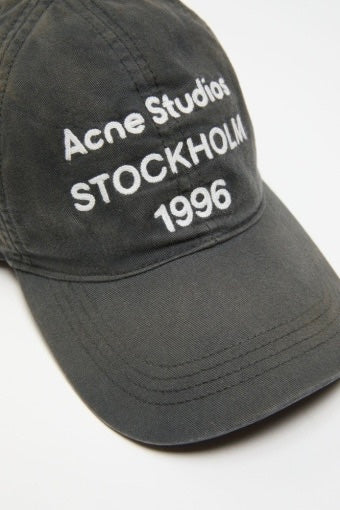 Washed Logo Baseball Cap Faded Black