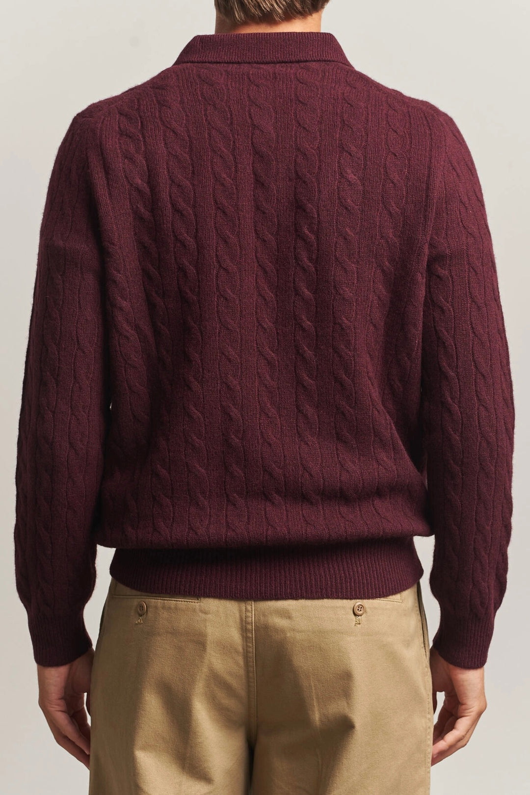 Cable-Knit Wool-Cashmere Jumper Aged Wine Heather