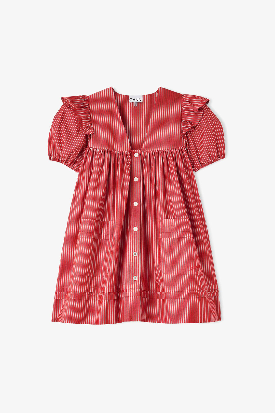 Oxford Stripe Angel Mini Dress High Risk Red