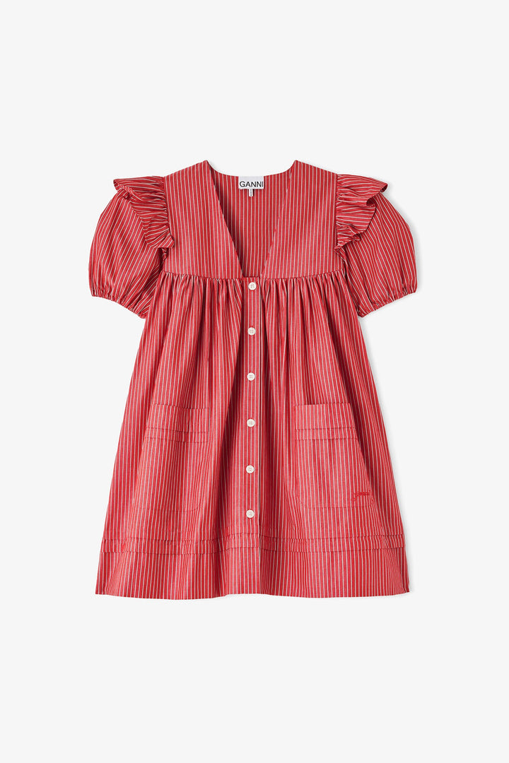 Oxford Stripe Angel Mini Dress High Risk Red