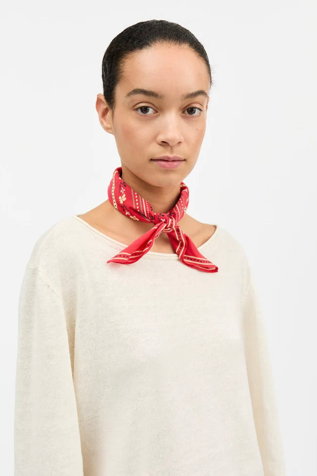 Skall Floral Scarf 55x55 Red