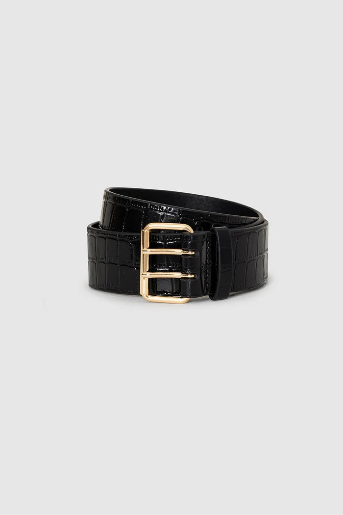 Mila Belt Embossed Black