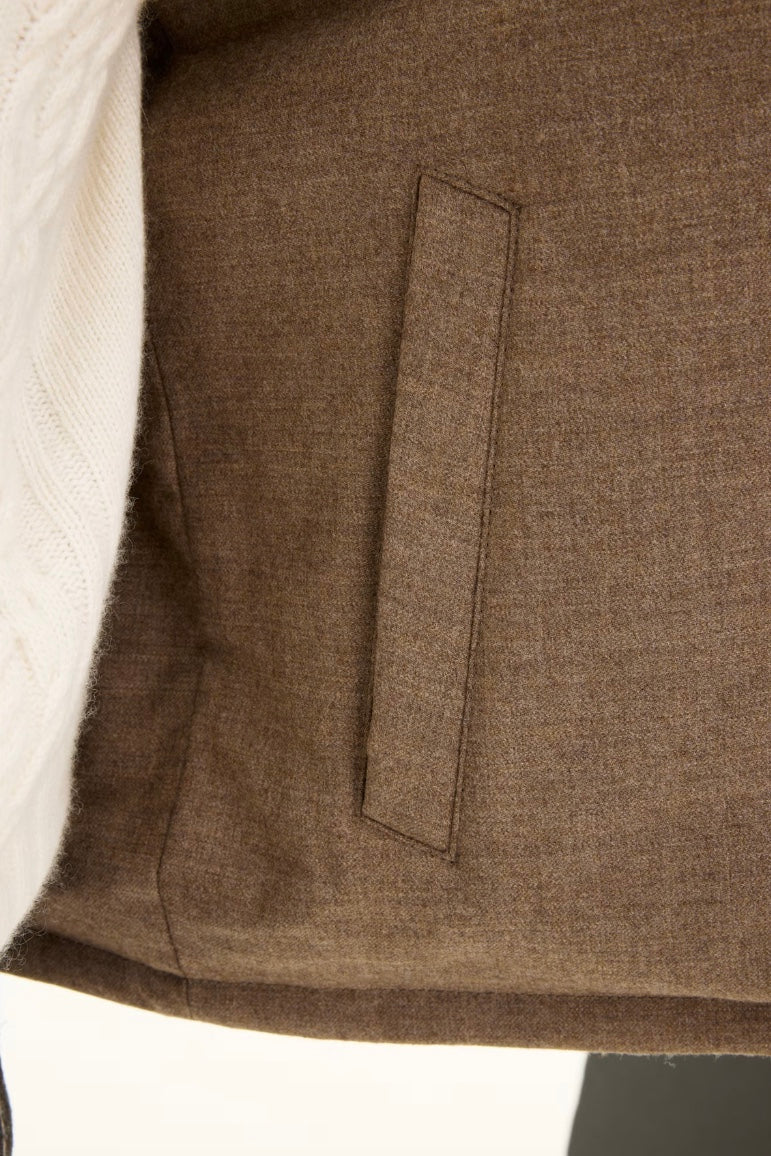 Reversible Padded Vest Walnut Beige