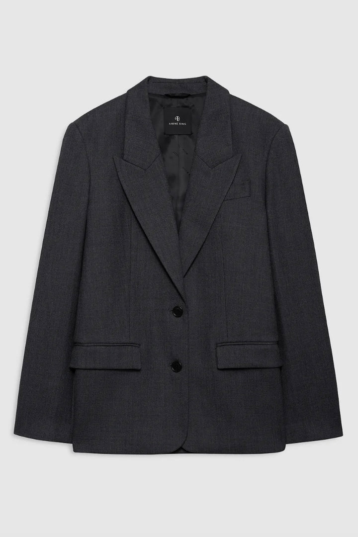Ross Single-Breasted Blazer Dark Heather Grey