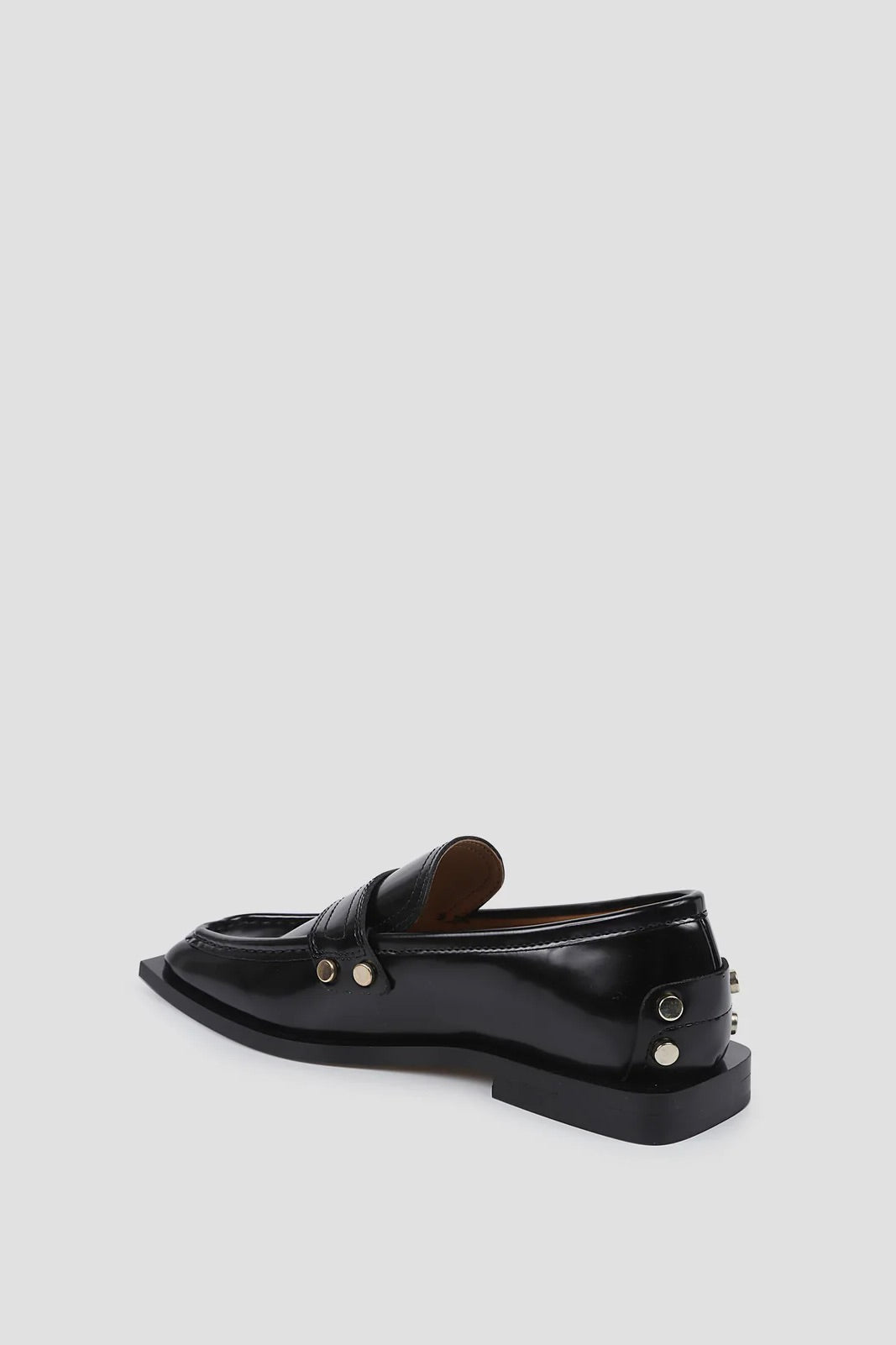 Studs Square Toe Loafer Box Oleatex Black