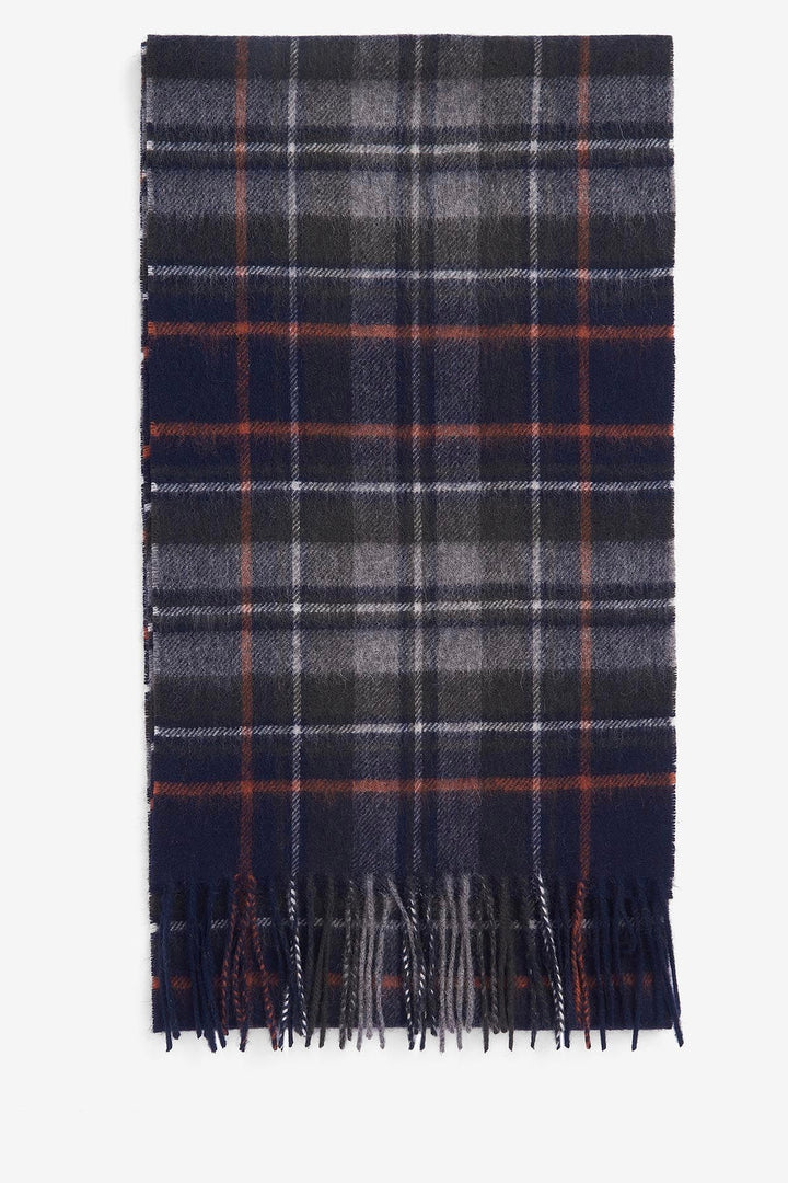 New Check Tartan Scarf Navy/Dark Ginger