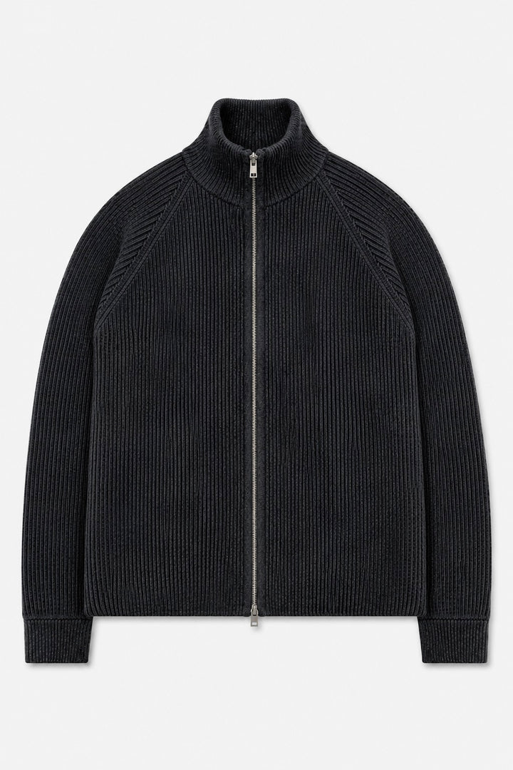Knitted Cardigan Black Two-Tone
