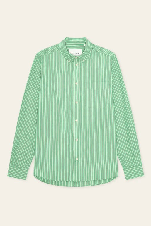 Stripe Poplin Shirt Green Spruce