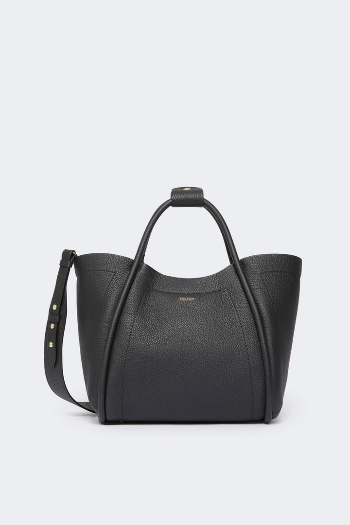 Small Leather Marine Bag Black