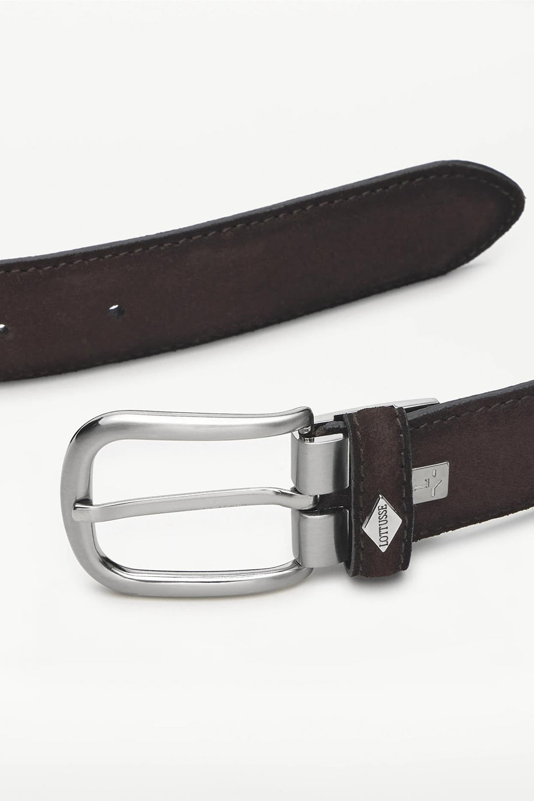 Suede Buckle Belt Mocha Brown