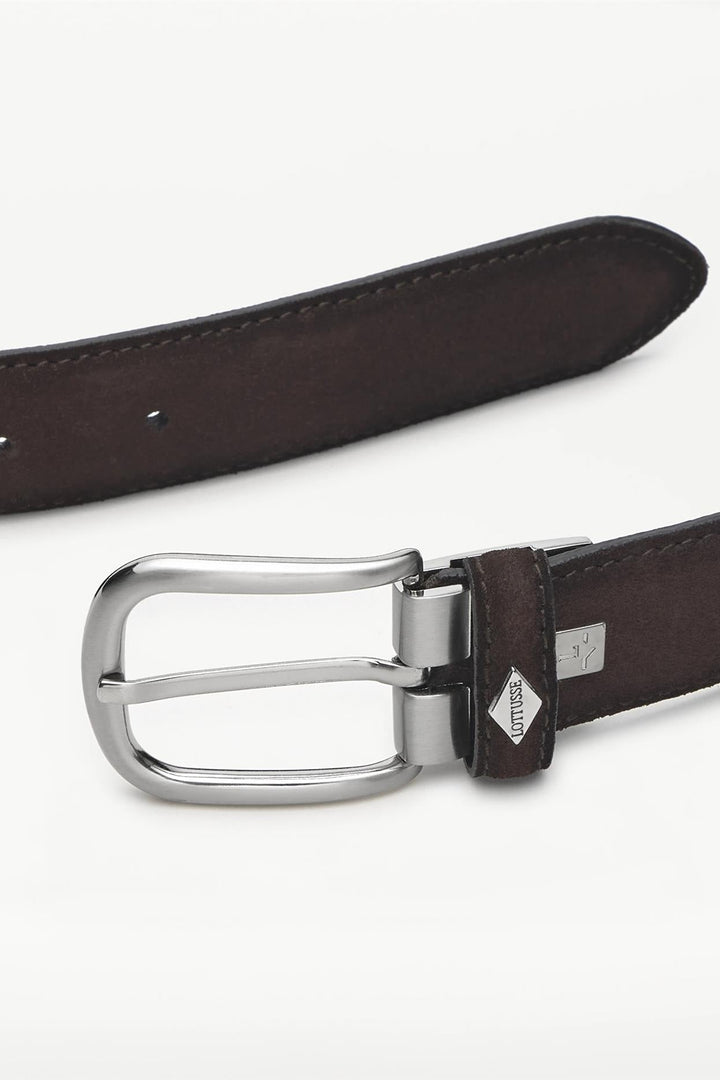 Suede Buckle Belt Mocha Brown